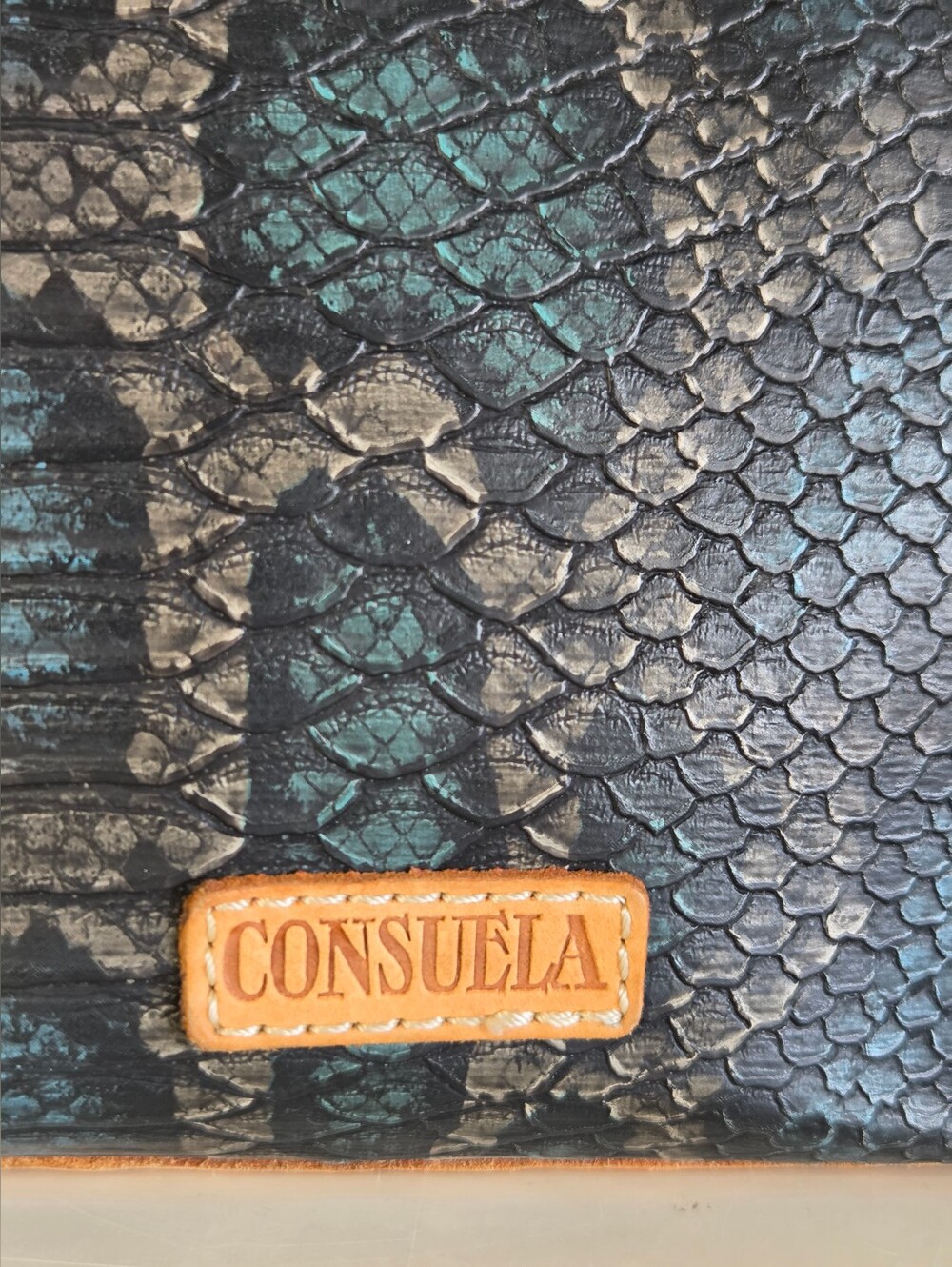 Consuela Rattler Downtown Snake Embossed Leather Crossbody Bag - Picture 2 of 13